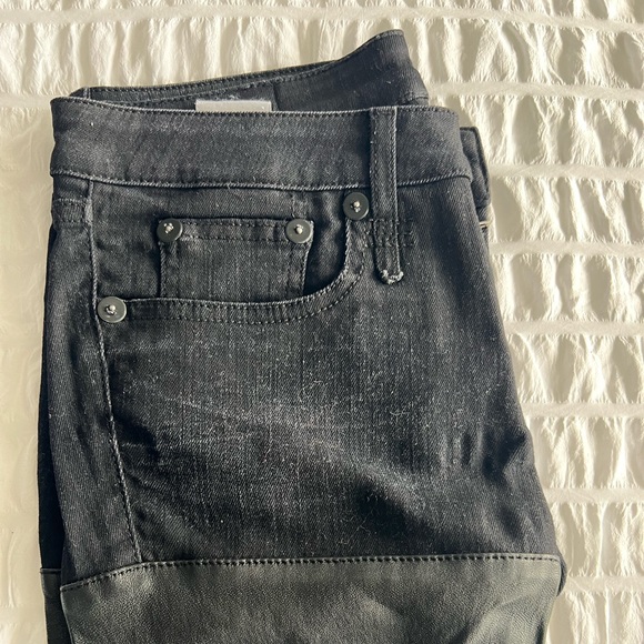 R13 leather & denim skinny jeans - Picture 2 of 6